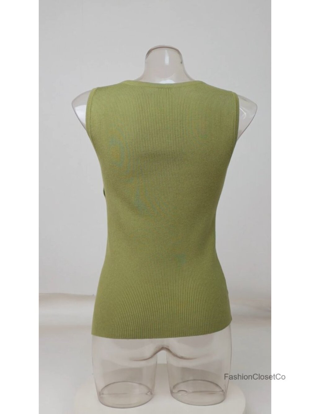 Women Sleeveless Asymmetrical Side Button Knit Sweater Vest Tank - Picture 4 of 6